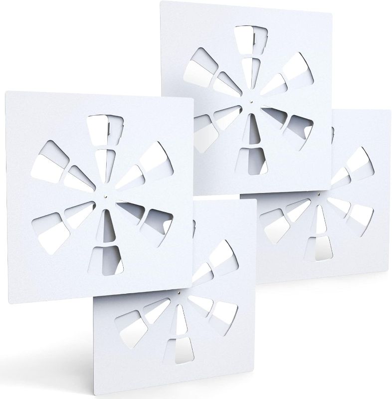 Photo 1 of ALBEN 24" x 24" Office Vent Cover - (4 Pack) Square Adjustable Vent Cover for 24"x24" Flat Office Ceiling Vents, Conditioner or Heat Air Deflector
