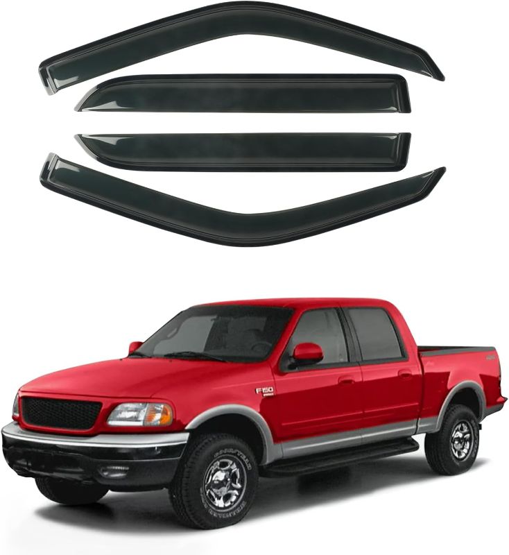 Photo 1 of 4PCS Window Rain Guards Shield Fit for 2001-2003 Ford F150 SuperCrew Cab Truck, Outside Mount Window Vent Visors Shades, Wind Deflectors for 2002 2003 Lincoln Blackwood
