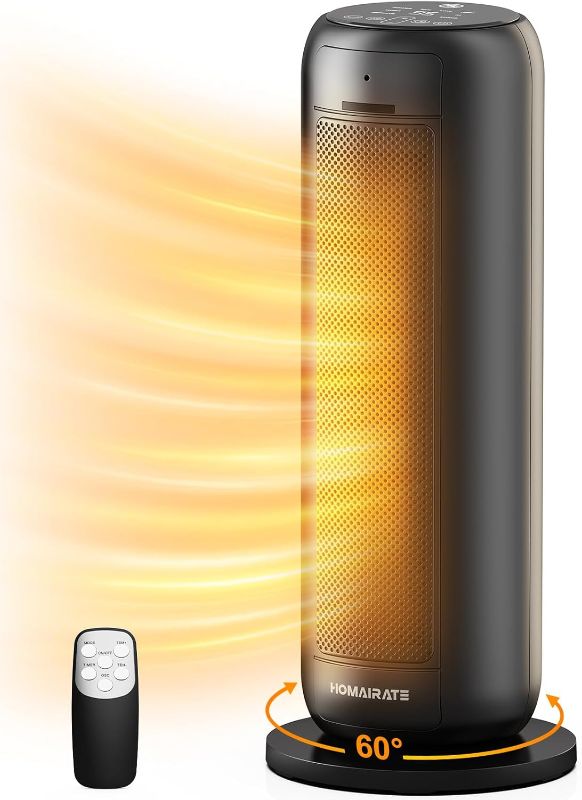 Photo 1 of Space Heater, 20“ Fast Portable Heater with Remote and Thermostat,Voice Control Space Heater Large Room with 4 Modes, 60° Oscillation, Timer, 1500W PTC, Fast Heat for Home Bedroom, Office
