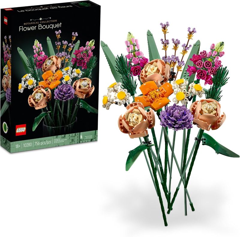 Photo 1 of LEGO Icons Flower Bouquet Building Set - Artificial Flowers for Decoration for Home and Display, Ages 18+ - Small Fake Flowers for Table, Desk, Office - Gift for Her and Him - 10280

