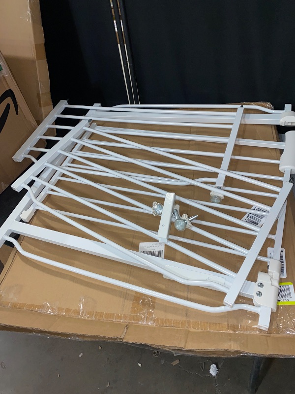 Photo 1 of Extra Wide Baby Gate 57.5-62.2 Pressure Mounted,Child Dog Pet Safety Gates with Walk Through Door for Doorways Stairs No Drilling in Door,White
