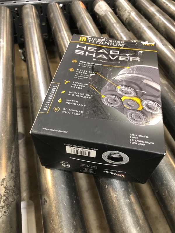 Photo 1 of Microtouch Titanium Electric Head Shaver - Rechargeable Head and Face Shaver for Men, Cordless Razor, Hypoallergenic Wet/Dry Shaving, Precision Head Trimmer, Lithium Power, Battery Powered