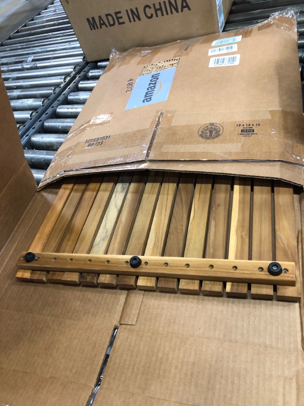 Bare Decor Zen Spa Shower or Door Mat in Solid Teak Wood and Oiled