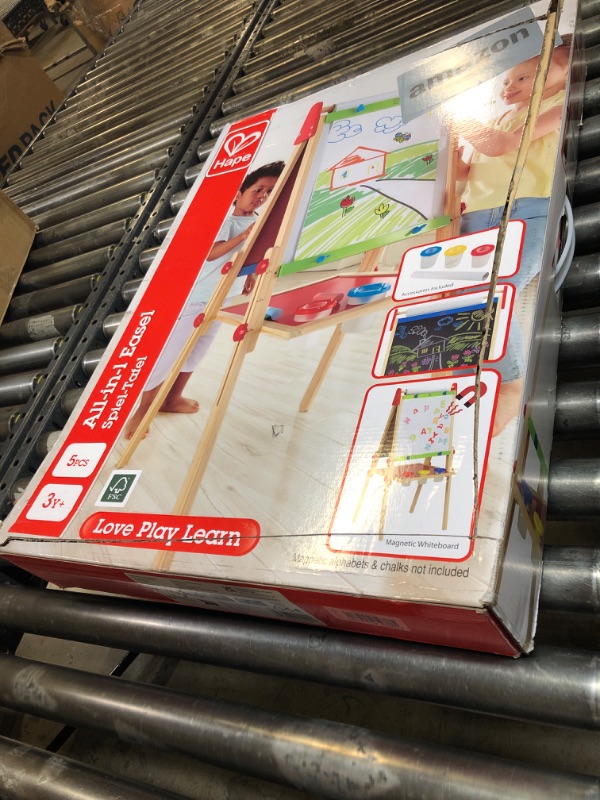 Photo 3 of Award Winning Hape All-in-One Wooden Kid's Art Easel with Paper Roll and Accessories Cream, L: 18.9, W: 15.9, H: 41.8 inch