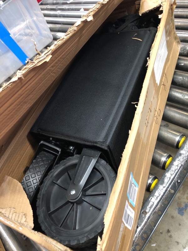 Photo 1 of Foldable Wagon Collapsible Folding Cart: Portable Utility Pull Carts with All Terrain Wheel Multipurpose Heavy Duty Wagons for Outdoor Wide Camping Beach Sand Fishing Black