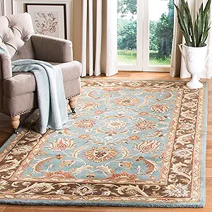 Photo 1 of Safavieh Heritage Ganges 12 x 15 Wool Blue/Brown Indoor Floral/Botanical Oriental Area Rug