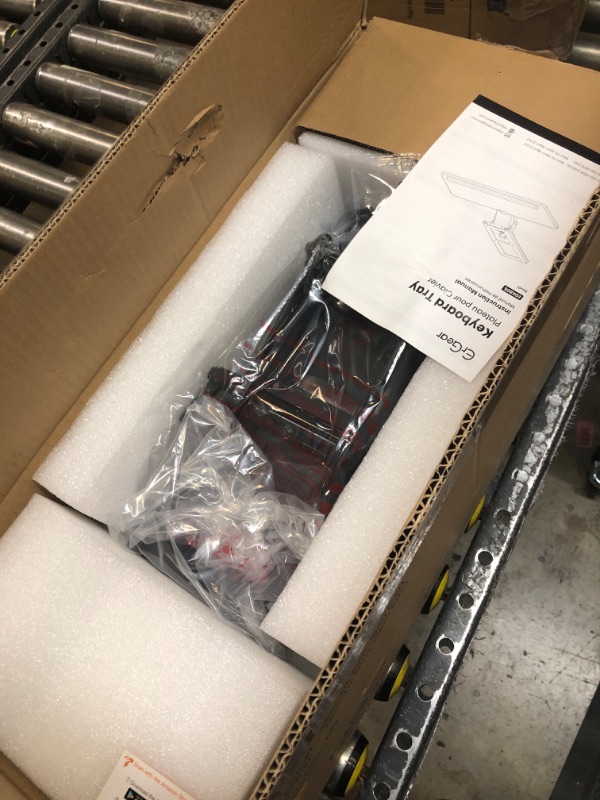 Photo 1 of ErGear Keyboard Tray Under Desk, Height Adjustable Mouse & Keyboard Tray with Swivel & Tilt, Ergonomic Sliding KeyboardTray Slide Out for Typing, Black, 25"W x 9.8"D