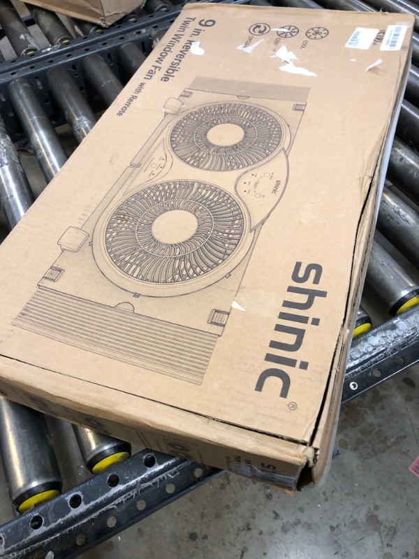 Photo 1 of shinic Window Fan with Reversible Airflow Quiet, Twin 9" Blades, Full Remote Control, 3 Functions-3 Speeds, Bathroom Kitchen Window Exhaust Fan, Width Adjustable (From 23.5" to 37") ETL Certified