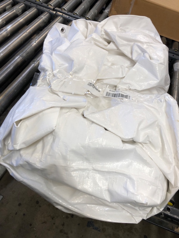 Photo 2 of 10x15 Multi-Purpose White Heavy Duty DRY TOP Poly Tarp (10'x15')