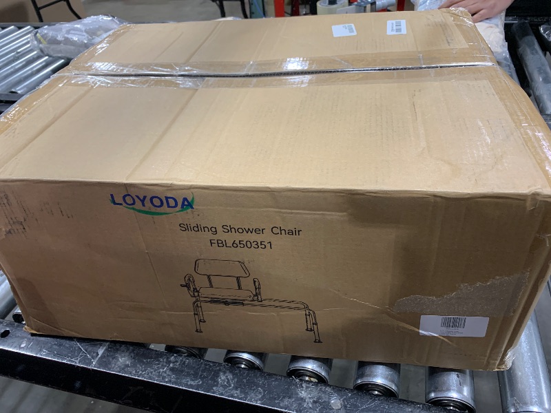 Photo 1 of FSA/HSA Eligible Sliding Shower Chair Tub Transfer Bench with Swivel Seat,Shower Bench 350LBS Capacity with Premium Padded Bat,Pivoting Arms,Adjustable Height Sliding Bathtub Shower Chair for Seniors