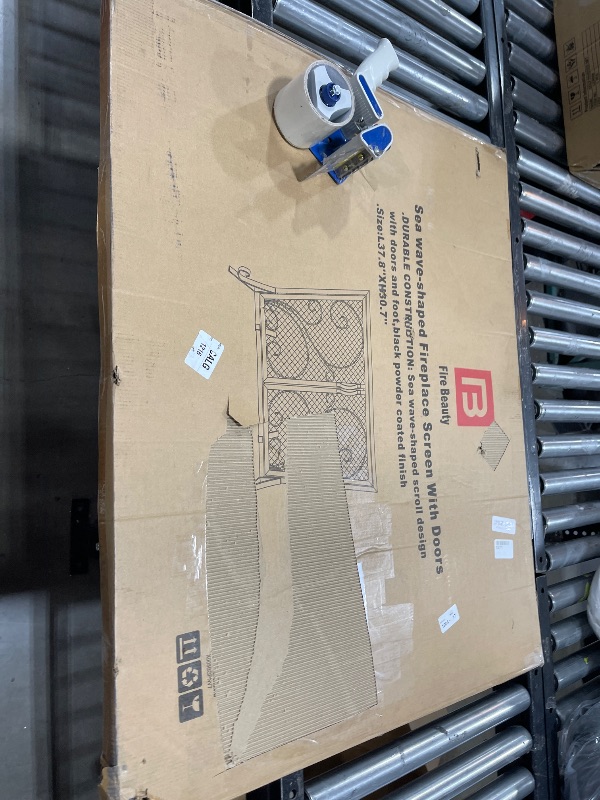 Photo 1 of Fire Beauty Fireplace Screen with Doors, Handcrafted Solid Steel, Heavy Duty Metal Mesh, Powder Coat Finish, Spark Guard