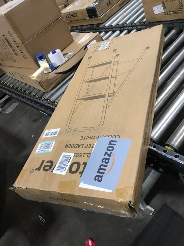 Photo 1 of HBTower 3 Step Ladder, 3 Step Stool for Adults, 3 Step Ladder Folding Step Stool with Cushioned Handle Step Ladder with Wide Pedal Ergonomic Design