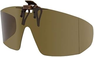 Photo 1 of 
Polarized Clip-on Flip-up Plastic Sunglasses - Wrap Style - Polarized Brown - 65mm Wide X 55mm High (140mm Wide) - Shade Control G-Clips 