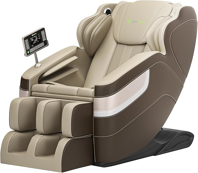 Photo 1 of Real Relax Massage Chair, 2024 Full Body Zero Gravity Massage Recliner, with Auto Modes, Waist Heating, LCD, Bluetooth, Foot Massage, Brown