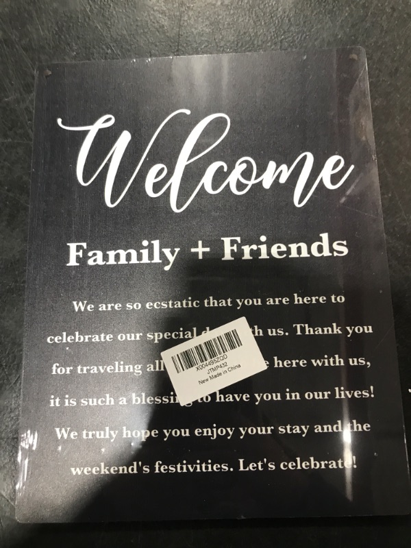 Photo 1 of BELLOWDEER Rustic Wedding Welcome Signs, Boho Wedding Decor Engagement Wedding Decorations, Bridal Shower Engagement Party Decorations Wedding Signs 8x10 Inches (Black)
