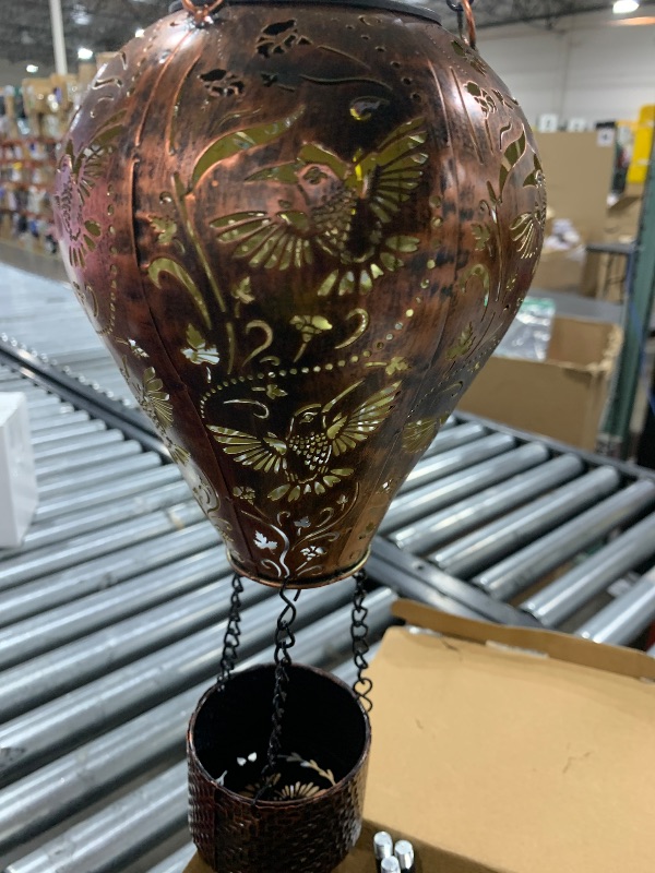 Photo 1 of Hummingbird Decor Hot Air Balloon Solar Lantern – Outdoor Decorative Hanging Light for Garden Yard Patio Porch Lawn and Pathway – Unique Housewarming, Birthday Gift for Women Mom Grandma