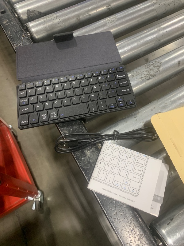 Photo 1 of Universal Wireless Keyboards Ultra Light Portable Mini Keyboard with Adjustable Angle Stand & Leather Case,Computer Keyboards Rechargeable Travel Bluetooth Keyboard for iPad Android,Windows and iOS