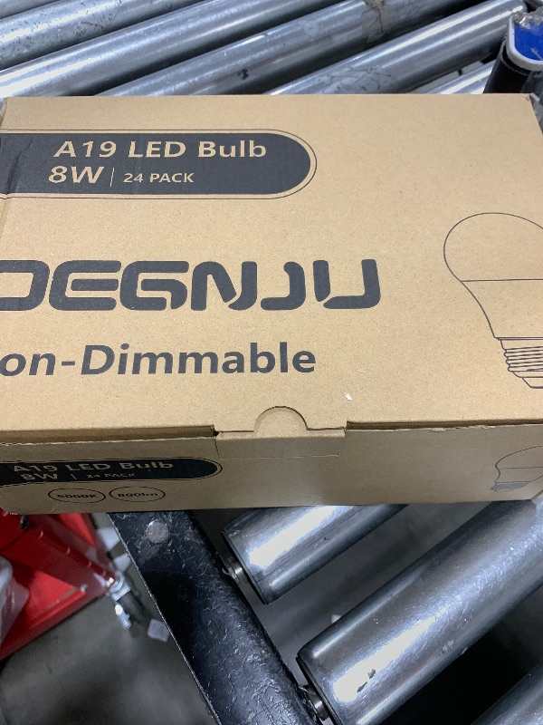 Photo 1 of DEGNJU LED Light Bulbs Daylight 5000K, E26 Light Bulb 60W Equivalent, 800LM 8.5 Watt, Non-Dimmable A19 Light Bulbs with E26 Medium Base, 24 Pack
