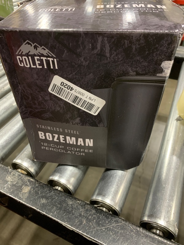 Photo 1 of COLETTI Black Bozeman Percolator Coffee Pot — Camping Coffee Pot, Coffee Percolator – America’s Sleekest Percolator – Pure Stainless Steel, NO Aluminum or Plastic (12 Cup)
