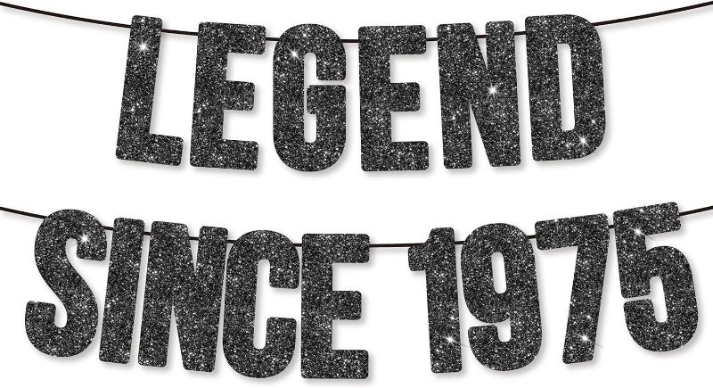 Photo 1 of Legend Since 1975 Banner for 50th Birthday Party Decoration,Happy 50th Men Women Birthday Party Banner,Handmade - Black
