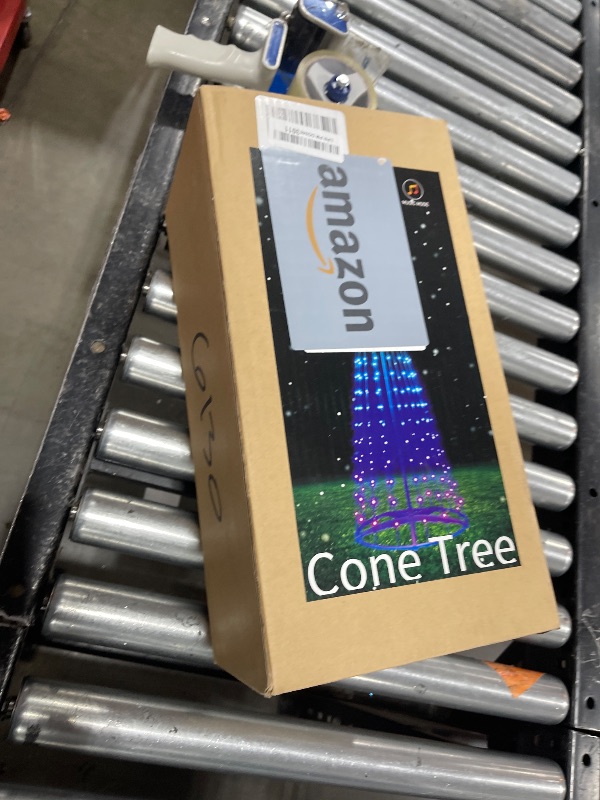 Photo 1 of 8FT Outdoor Christmas Tree Decorations Smart App Control, 355Leds DIY Patterns Prelit Multicolor Outdoor Christmas Tree Light Show, Waterproof Magical String Lights with Remote Music Timer for Yard