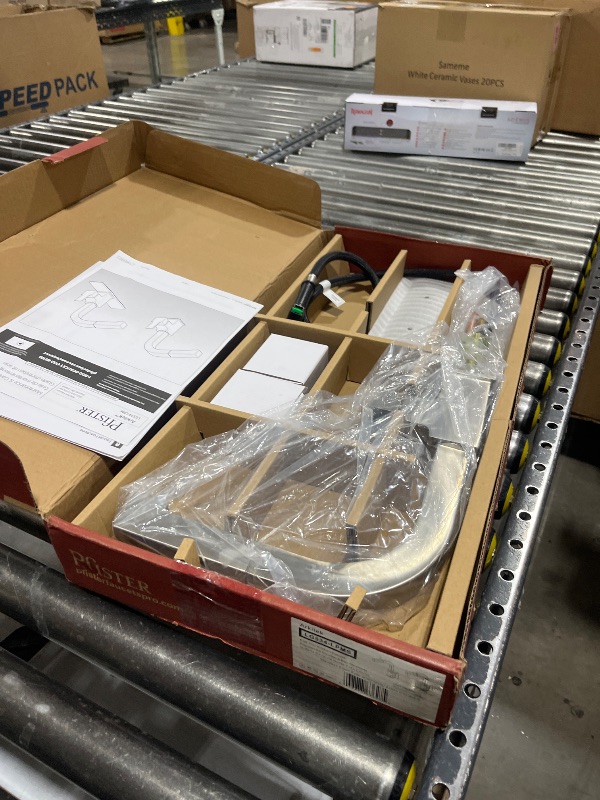 Photo 1 of Pfister Arkitek Kitchen Faucet with Pull Out Sprayer, Single Handle, High Arc, Stainless Steel Finish, LG534LPMS