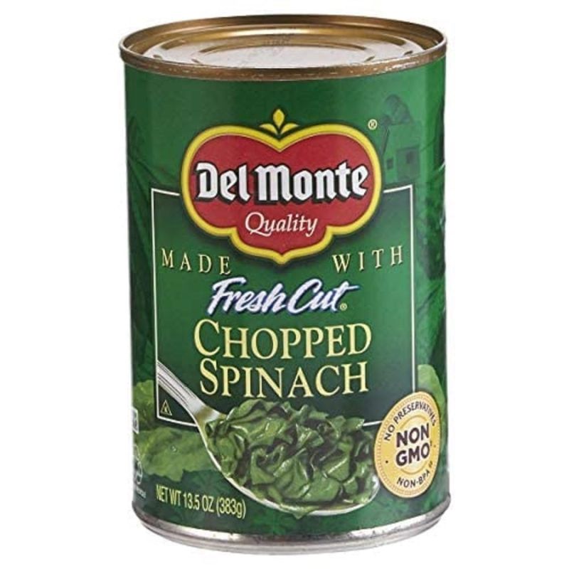 Photo 1 of  Del Monte Canned Fresh Cut Chopped Spinach, 13.5 Ounce (Pack of 12) BEST BY 12 APR 2026