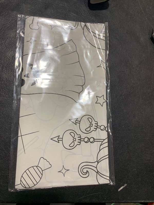 Photo 1 of 1 Pack Halloween Coloring Tablecloth for Kids,Disposable Halloween Tablecloths Coloring Table Cloth Kids Paper Tablecloth Rectangle Table Cover for Children Halloween Holiday Party Favors 30x72 Inch