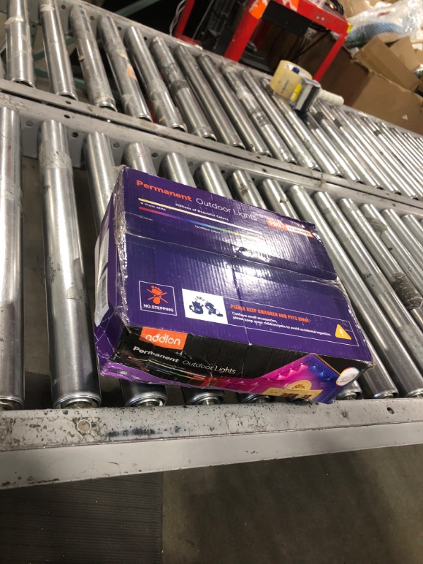 Photo 1 of addlon Permanent Outdoor Lights, 100FT with 72 Dual-LED Design, Smart RGB & Warm White Eave Lights, Remote & App Control, Unique Triangular Lighting, IP67 Waterproof for House Holiday Christmas Lights