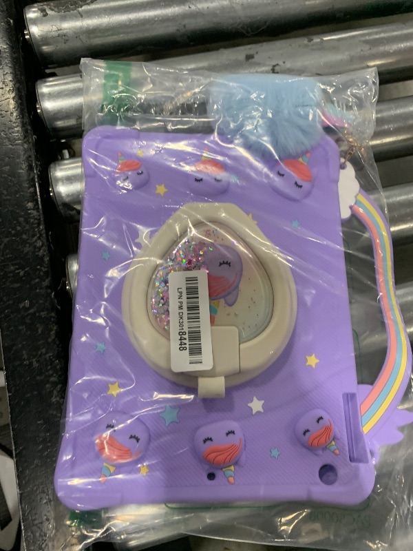 Photo 1 of [Super Cute Rainbow Handle Unicorn Case] Compatible with 9.7'' iPad Air 1st Gen, 2018 iPad 6th Gen / 2017 iPad 5th Gen Pop it Case Cover for Kids Girls with Hand Strap and 360° Rotating Stand - Purple