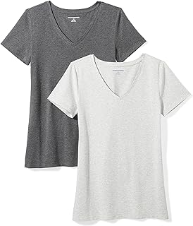 Photo 1 of Amazon Essentials Women's Classic-Fit Short-Sleeve V-Neck T-Shirt, Multipacks 2XL
