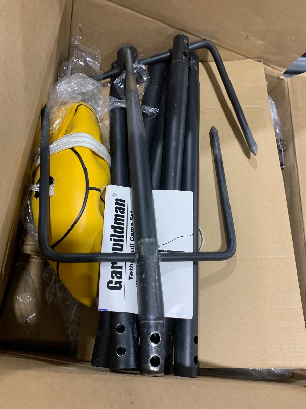 Photo 1 of Garbuildman Tetherball Set with Ball & Rope for Outdoor Backyard, Adjustable Tether Ball Pole with Screw Reinforcement 5-Prong Base for Playground, Outside Ball Games Sports for Kids & Adults, 7.5 FT