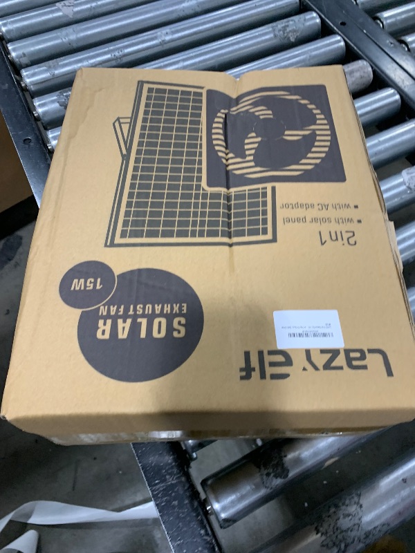Photo 1 of lazyElf Solar Powered Fan, 10 Inch Solar Exhaust Fan 15W Solar Panel with Bracket Solar Fan Strong Airflow for Outside, Greenhouse, Chicken Coop, Pet House, Shed, Garage