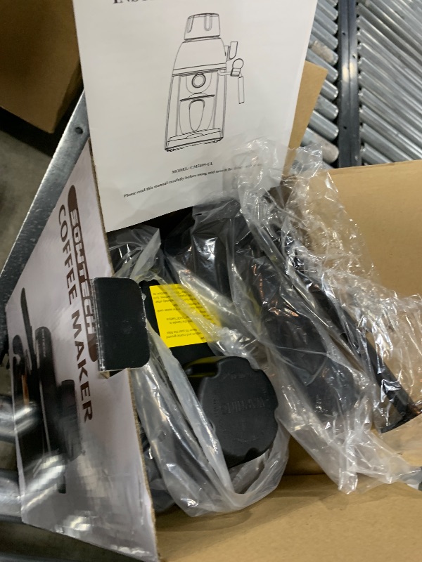 Photo 1 of SOWTECH Coffee Machine, 3.5 Bar Espresso Cappuccino Machine with Milk Frother, 1-4 Cup Portable Coffee Maker for Latte, Cappuccino, 800W, Black