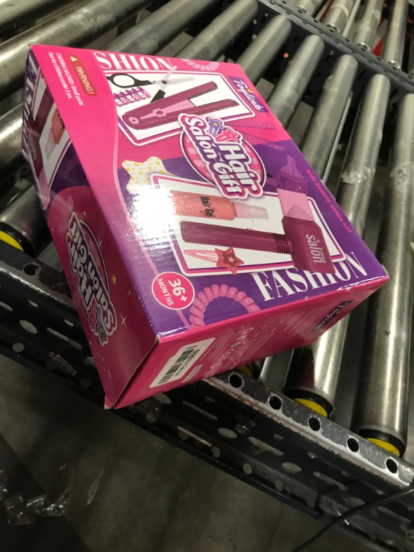 Photo 1 of Toylink Hair Salon Pretend Play Toys for Girls 3 4 5 6 Year Old, Makeup Playset Toddler Dress Up Beauty Hair Stylist Kit with Hairdryer Straightener Apron Portable Box, Birthday Gifts for Girls 4-6