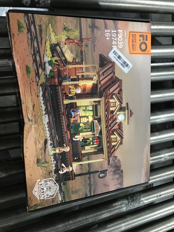 Photo 2 of FUNWHOLE Wild West Train Station Lighting Building-Bricks Set - 1975 Pcs Collectible Train Playset for Adults and Teens