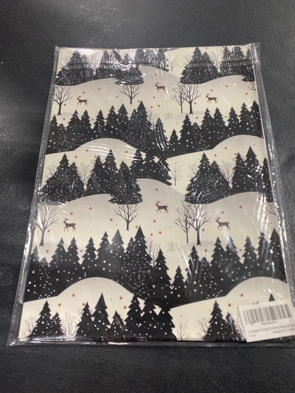 Photo 1 of SaringSwoon Christmas Wrapping Paper - Santa Wrapping Paper with Winter Woodland, Reindeer, Merry Christmas, Black White Plaid & Vintage Truck Designs - 40×28 Inches, 6 Folded Sheets, Easy Storage