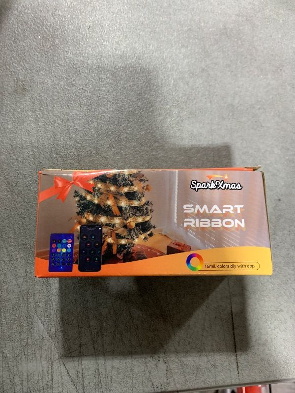 Photo 1 of SparkXmas Christmas Tree Ribbon (Removable) String Lights - 33ft 100 LED Color Changing Fairy Lights with Timer and 100 Lighting Modes, USB Powered, DIY by APP (Gold)