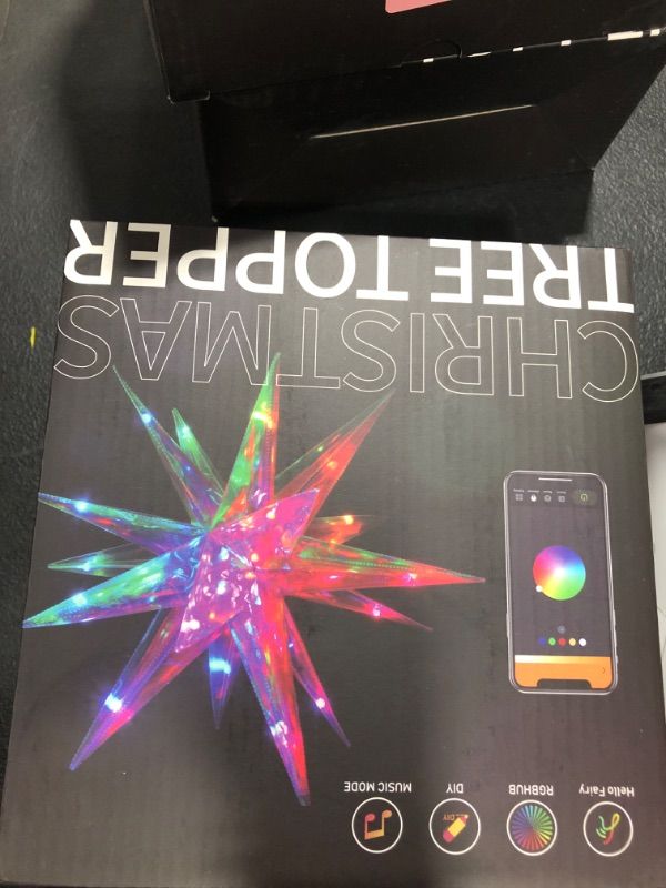 Photo 1 of Ariceleo RGB LED Christmas Tree Topper Star - APP-Controlled, USB Powered, Decorative 10.6" Christmas Star with Timer, Perfect for Small Ornaments and Indoor Xmas Parties - Multi-Color Lighting