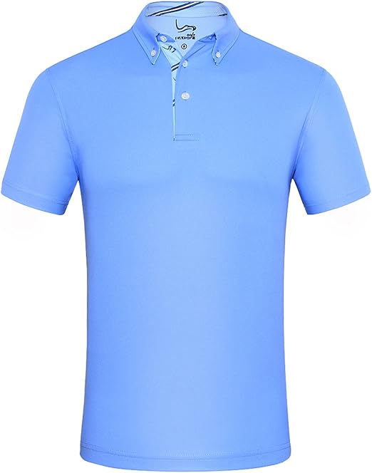 Photo 1 of EAGEGOF Men's Golf Polo Shirt Tshirts Short Sleeve Tech Breathable Casual Moisture-Wicking Standard Fit L 
