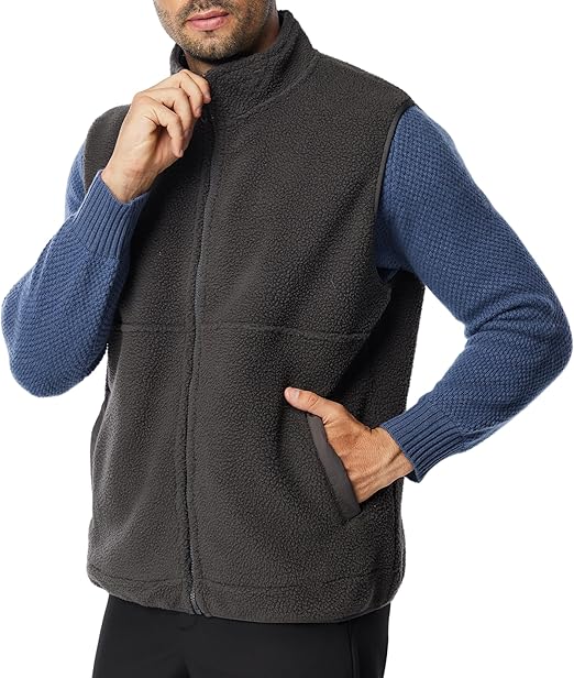 Photo 1 of Men's Fleece Lightweight Vest, Outerwear Zip Up Sleeveless Jacket for Travel, Outdoor, Golf and Casual Occasions 2XL
