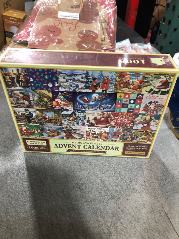 Photo 2 of 1008 Pcs Puzzle Advent Calendar 2024, Christmas Jigsaw Puzzles Countdown Calendar, 24 Days Christmas Advent Puzzle Calendar Gift for Teens Adults Kids