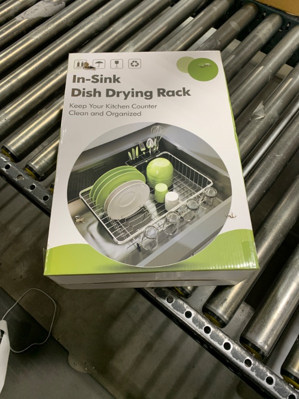 Photo 1 of MAJALiS Dish Drying Rack in Sink - Dish Drainers for Kitchen Counter, Over The Sink Dish Racks with Utensil Holder for Sink, Stainless Steel Sink Drying Rack Inside Sink, Black