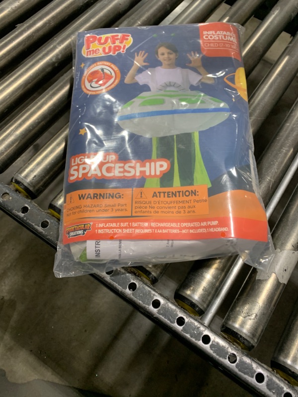 Photo 1 of Spooktacular Creations Kids Inflatable Costumes, Light-Up Spaceship Halloween Inflatable Costume with Long Tentacles Headband, Blow-up Costumes for Halloween Cosplay Party, Themed Party