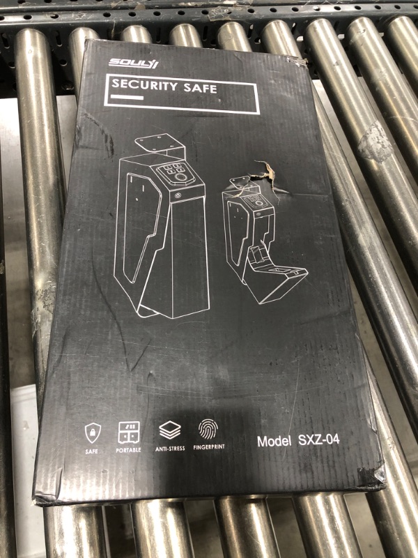 Photo 1 of SOULYI Mounted Biometric Gun Safe For Pistols, Auto Open Handgun Safe, Pistol Safe With Fingerprint Keypad Key Quick Access For Guns Storage By Desk Nightstand Wall Cabinet Frosted Black