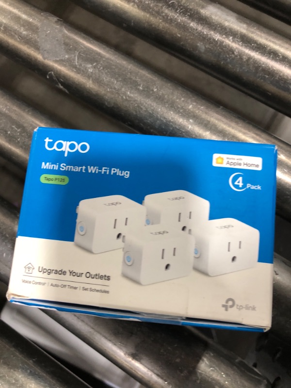 Photo 1 of TP-Link Tapo Apple HomeKit Smart Plug Mini, Compact Design, 15A/1800W Max, Super Easy Setup, Works with Siri, Alexa & Google Home, UL Certified, 2.4G Wi-Fi Only, White, Tapo P125(4-Pack)