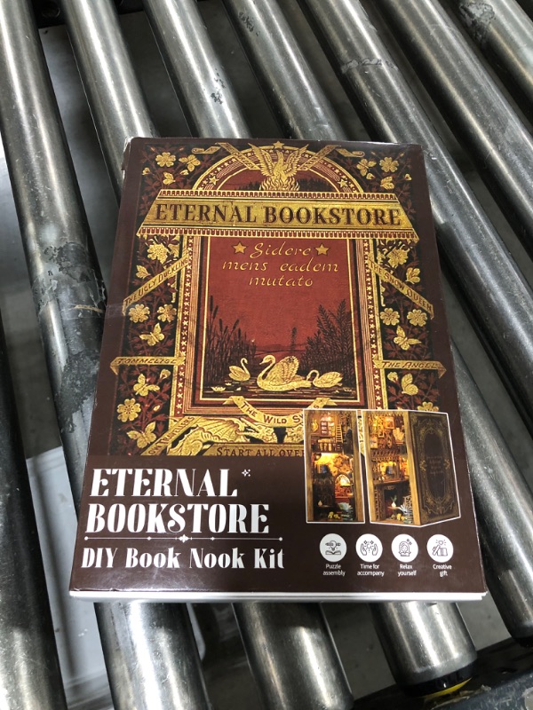 Photo 1 of CUTEBEE Book Nook Kit - DIY Miniature House Dollhouse Kit for Adult and Teens, Booknook Bookshelf Decor Alley Model Build with LED Light, Gifts for Family and Friends