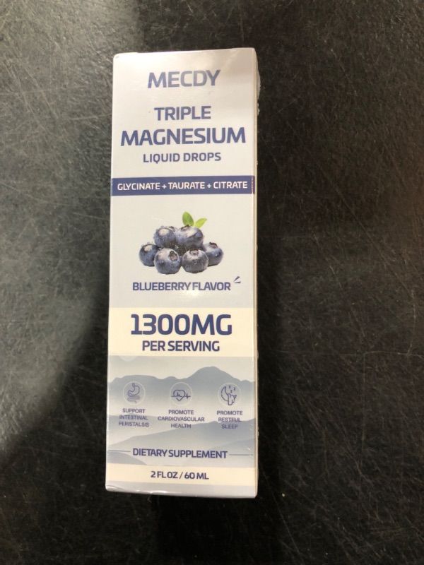 Photo 2 of 1300MG Magnesium Glycinate Liquid, with Magnesium Taurate ? Magnesium Citrate, Magnesium Oil with Vitamin B6, Omega 3 - Promote Absorption ? Sleep, Triple Magnesium, Blueberry Flavour, 2FL.OZ
