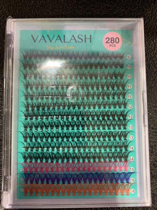 Photo 2 of VAVALASH DIY Lash Extensions 280 PCS 40D Colored Individual Cluster Lashes D Curl Lash Clusters Faux Mink Slik Wispy False Lashes Easy Full Lash Extension DIY at Home (40D-0.07-D-9-16Mix Color)