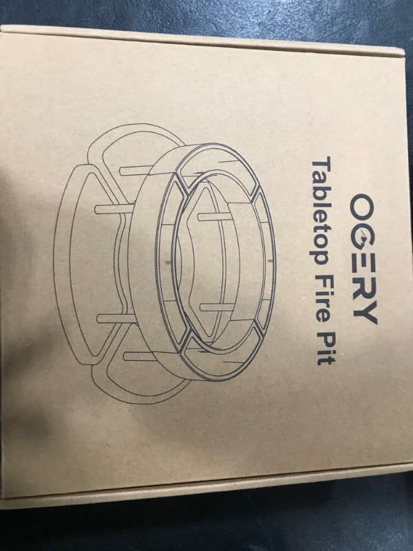 Photo 1 of OGERY Tabletop Fire Pit - Ethanol Table Top Firepit for Indoor Outdoor Use, Portable Fire Place with DIY-Style Design to Place Biscuits Snacks for S'Mores - Perfect for Patio Home Decor Parties Gifts